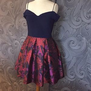 Morgan & Co Off Shoulder Floral Print Dress